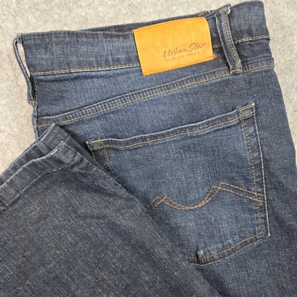 Urban Star Jeans Mens 40x30 Dark Wash‎ Straight Leg Stretch Denim